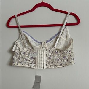 Forever 21 Purple and Cream Floral Bralette